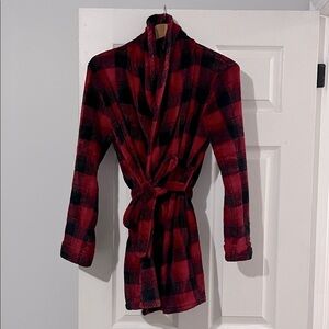 Red and Black Plaid Robe